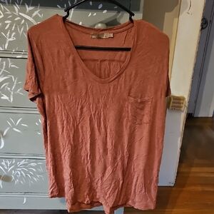 prAna Women's Casual V-Neck Top - Rust